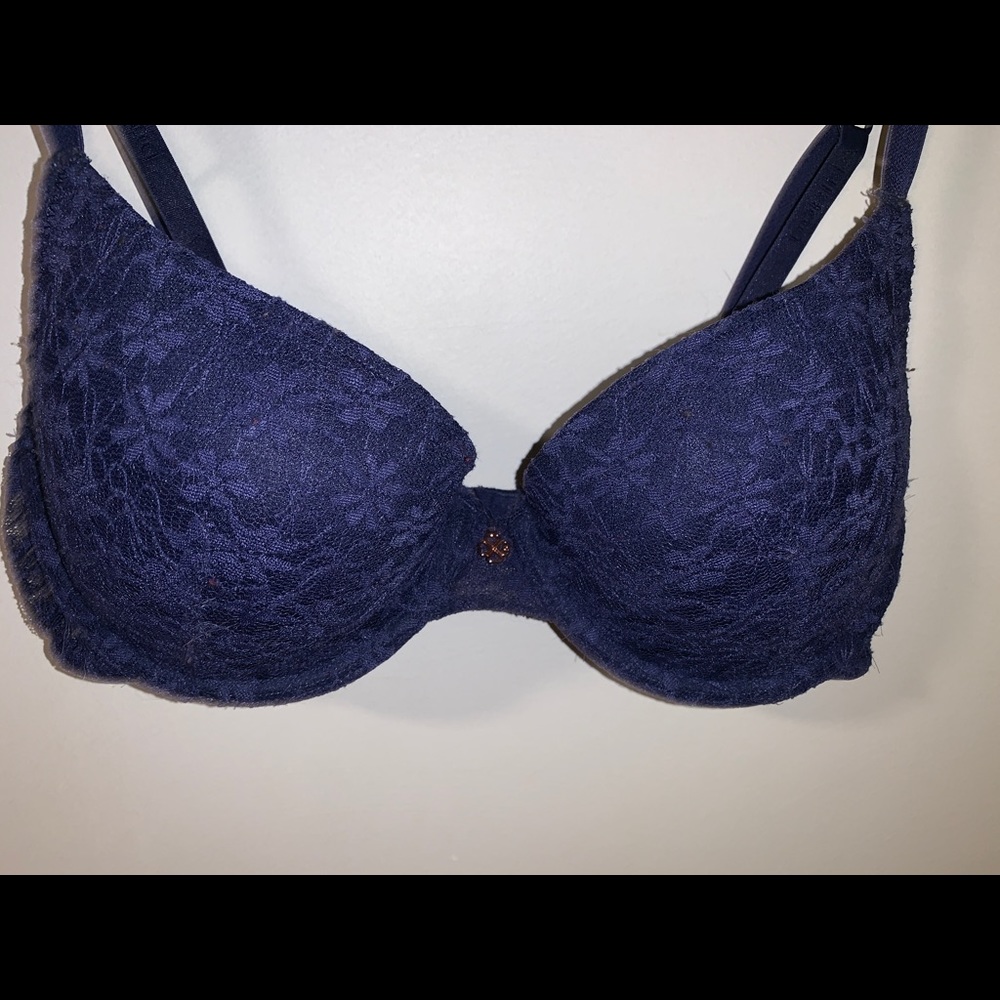 Blue lace Demi bra